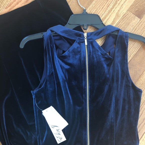 Eliza J Velvet Cutout Sheath Dress Navy 2 4 8 12 - Picture 7 of 7